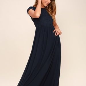 Lulus -The Greatest Navy Blue Lace Maxi Dress